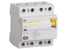 Дифференциальный выключатель нагрузки УЗО ВД1-63 4 полюса, 25А, Тип AC, 100мА | код. MDV10-4-025-100 | IEK